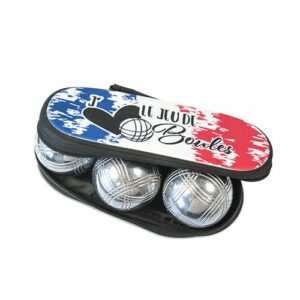 Sacoche personnalisable pour 3 boules de pétanque et un cochonnet